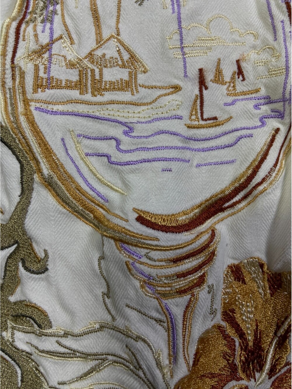 Luau Finest Silk Floral Cocktail Shirt Men’s L fits XL Tan Hawaiian Resort Beach - Picture 11 of 12